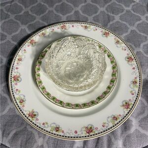 Glass Flower Plate/Bird Feeder